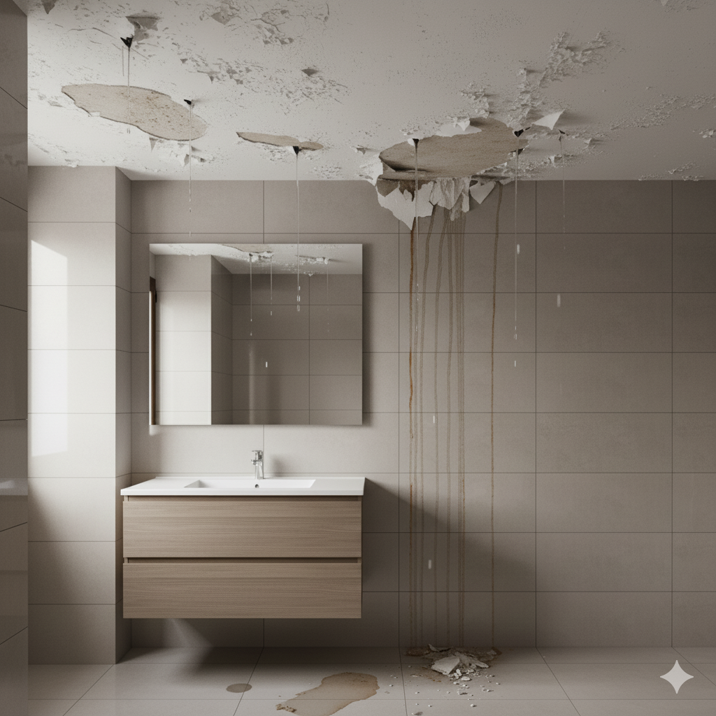filtración techo baño